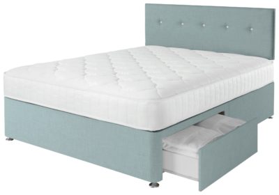 Airspring - Dalham Memory 2 Drawer Blue - Divan - Kingsize